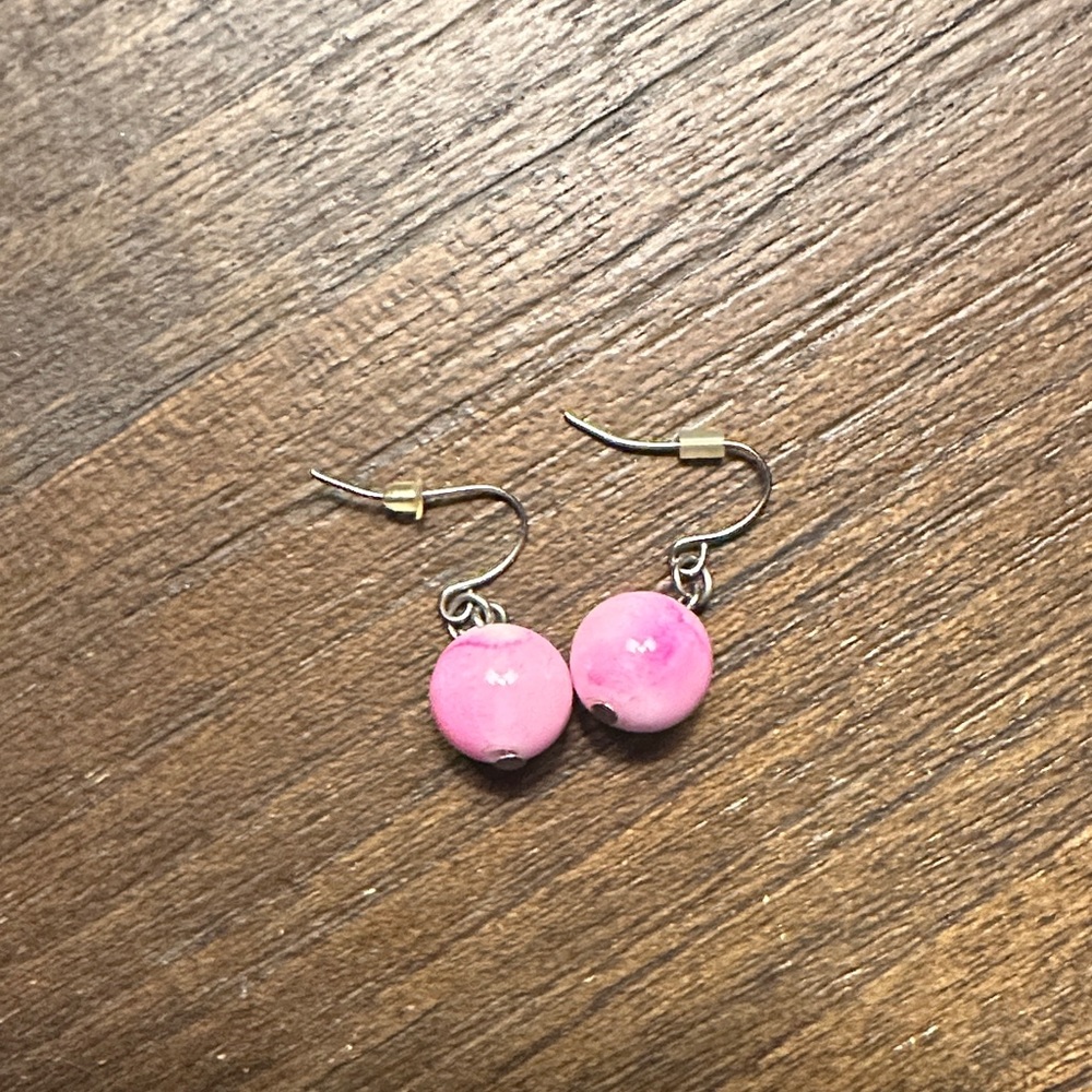 Elegant Pink Beaded Earrings